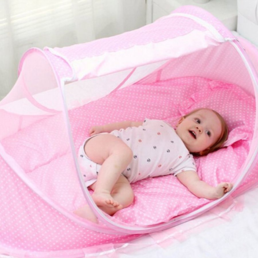 Berço Mosquiteiro Portátil Compacto com Zíper Proteção Bebê Toca Musica