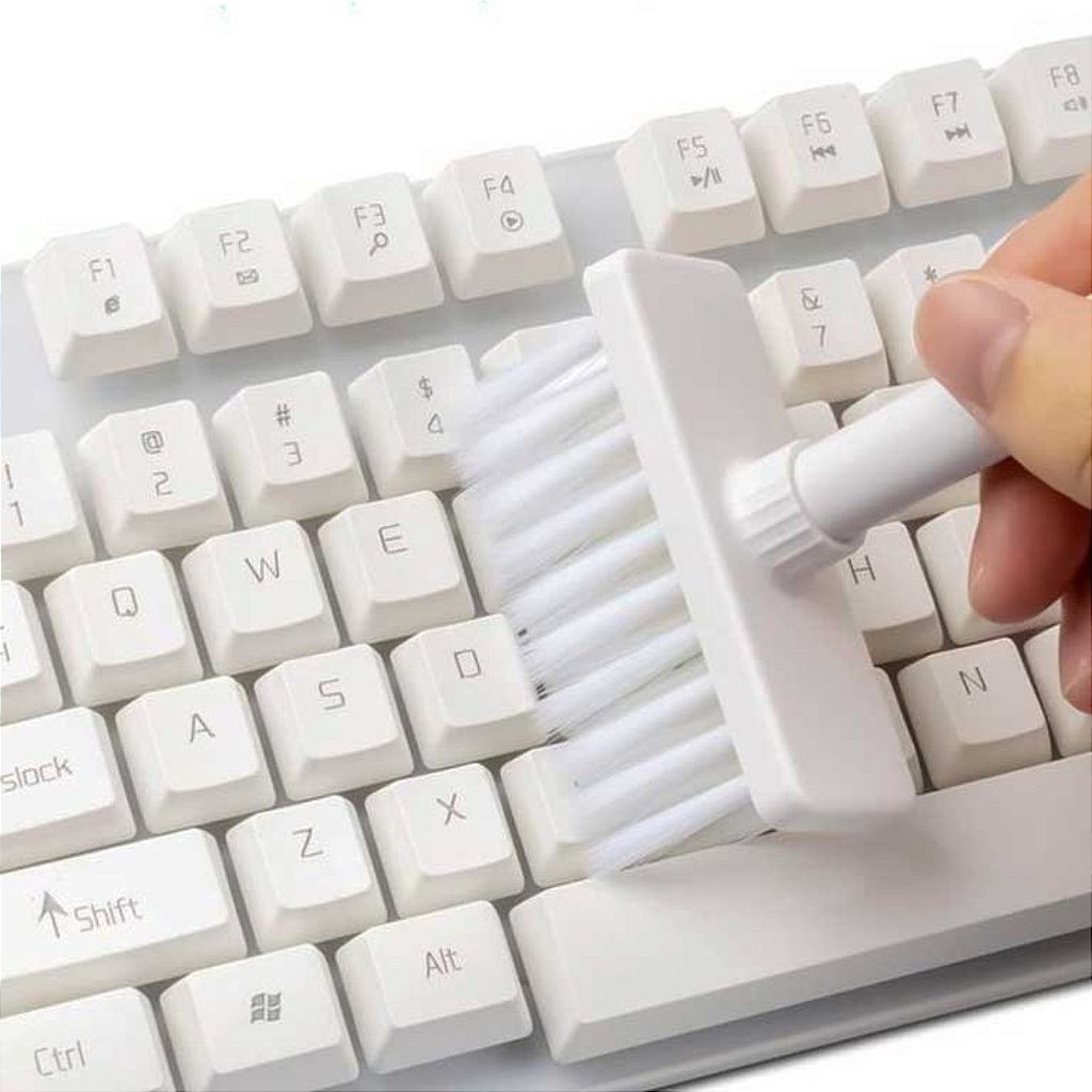 Kit Limpador Escova Multifuncional Teclado Fone de Ouvido e Eletrônicos 5 em 1