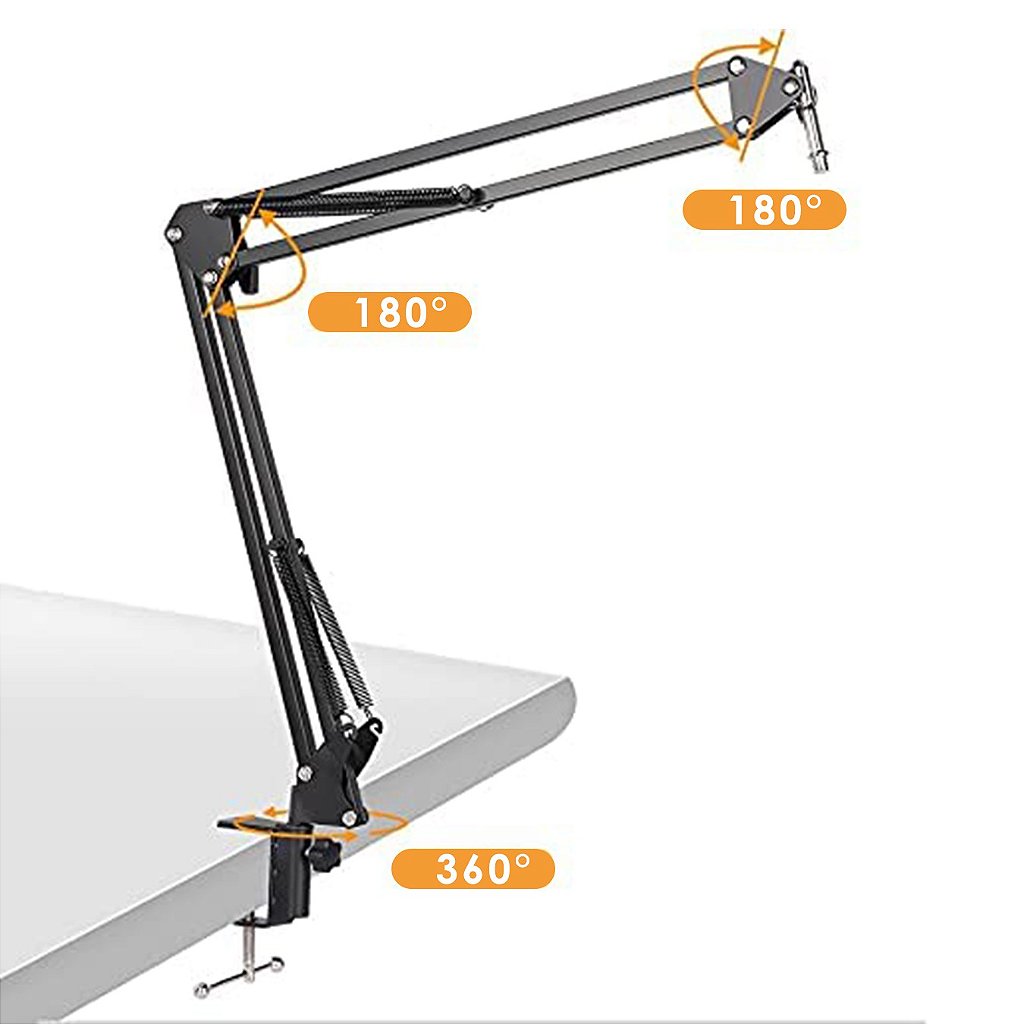 Pedestal Suporte Mesa Braço Articulado Para Microfone Studio