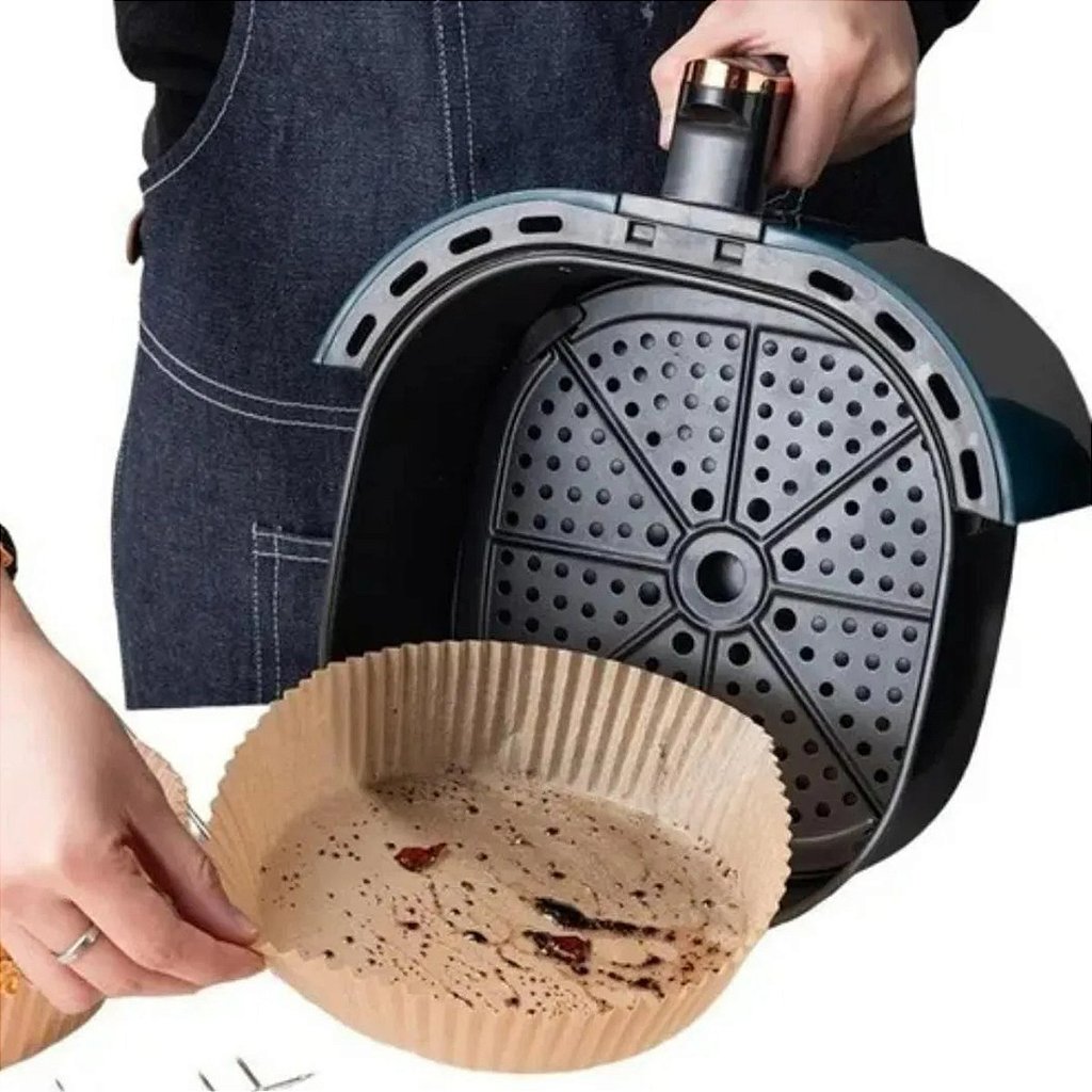 Forro De Papel Airfryer Tapete Forma Antiaderente 50 Unidades Descartáveis