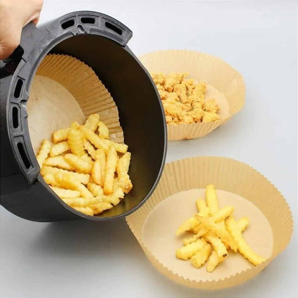 Forro De Papel Airfryer Tapete Forma Antiaderente 50 Unidades Descartáveis