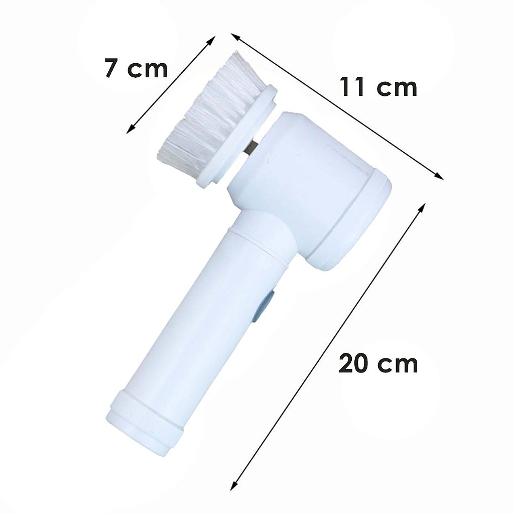 Escova De Limpeza Elétrica Com 3 Cabeças USB Recarregável Giratório Mini