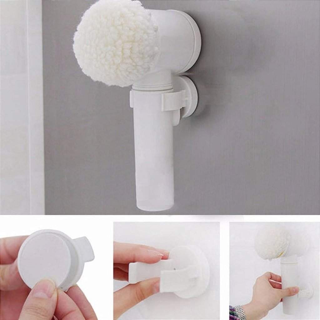 Escova De Limpeza Elétrica Com 3 Cabeças USB Recarregável Giratório Mini