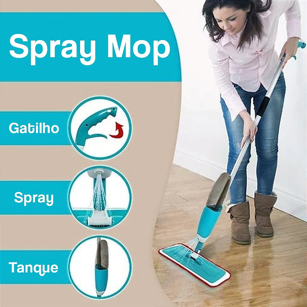 Spray Mop Esfregão Com Reservatório De Agua Rodo Limpador