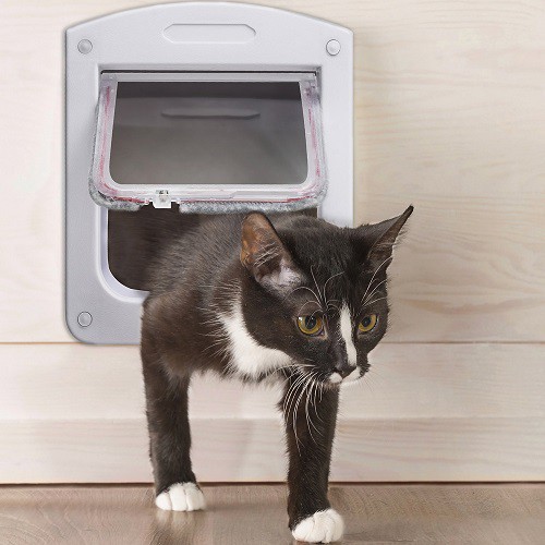 Porta Pet Door Para Cães E Gatos Ate 7kg Com Trava 4 Funções
