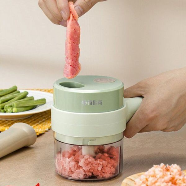 Cortador Triturador Elétrico Multifuncional Para Vegetais E Carnes Aço Inoxidável