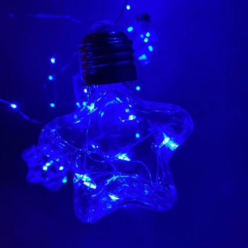 Fio De Led Com 10 Lâmpadas Estrelas Fio De Fada USB e Pilha