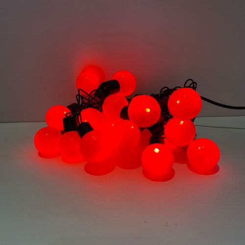 Cordão De Lâmpadas De Led Formato Bolinha Opaca