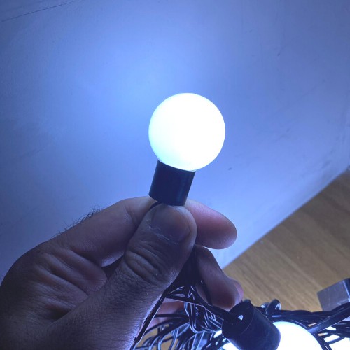 Cordão De Lâmpadas De Led Formato Bolinha Opaca