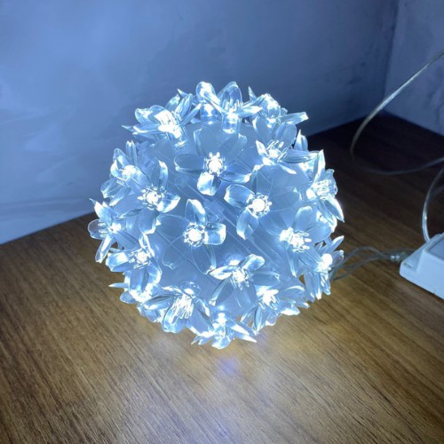 Globo Com 50 Lampadas Pisca Pisca Luz De Led Flor De Tomada Tam. Pequeno