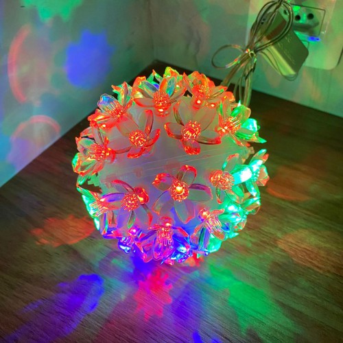 Globo Com 50 Lampadas Pisca Pisca Luz De Led Flor De Tomada Tam. Pequeno