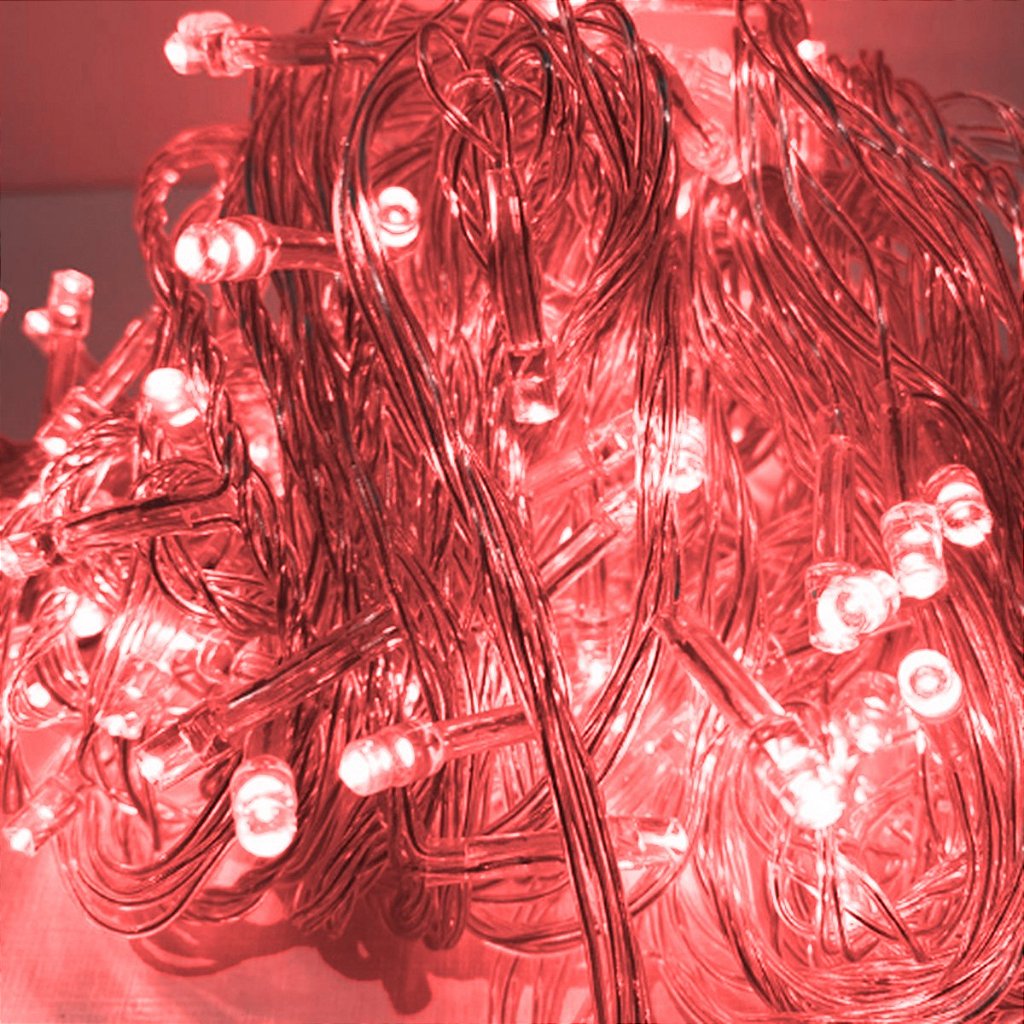 Cordão Com 100 Lâmpadas De Led Formato Pequena Gota 10 Metros Fio Crystal