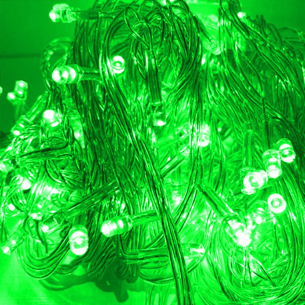 Cordão Com 100 Lâmpadas De Led Formato Pequena Gota 10 Metros Fio Crystal