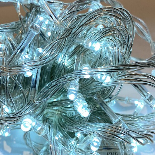 Cordão Com 100 Lâmpadas De Led Formato Pequena Gota 10 Metros Fio Crystal