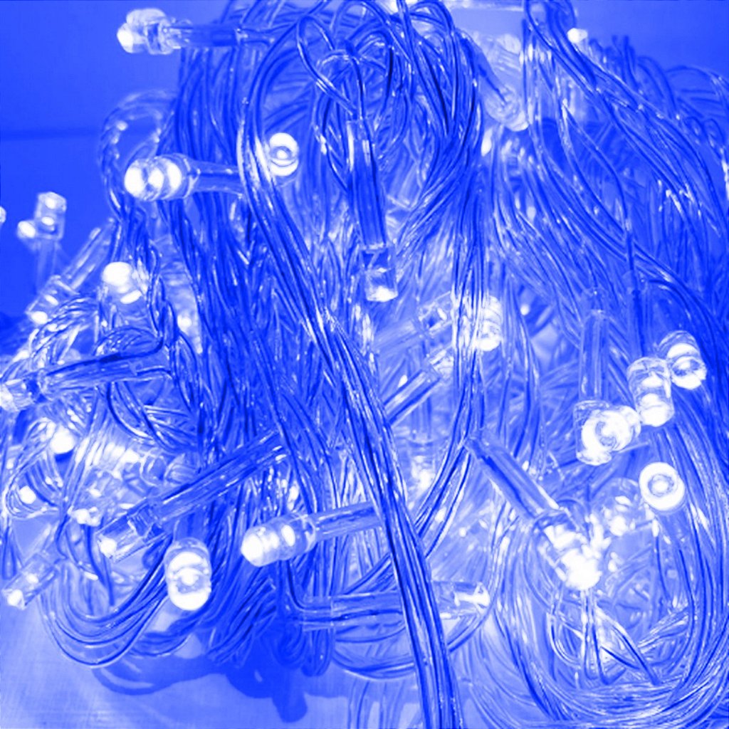 Cordão Com 100 Lâmpadas De Led Formato Pequena Gota 10 Metros Fio Crystal