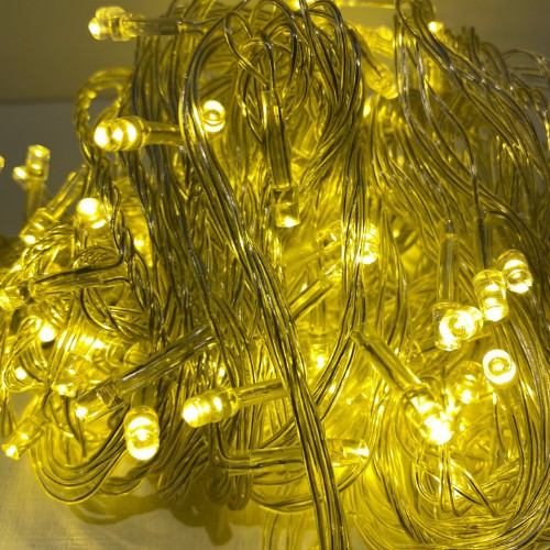 Cordão Com 100 Lâmpadas De Led Formato Pequena Gota 10 Metros Fio Crystal