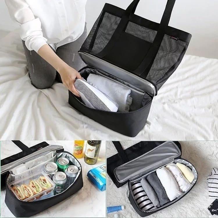 Bolsa Térmica C/ Compartimento Para Praia Piscina Campo