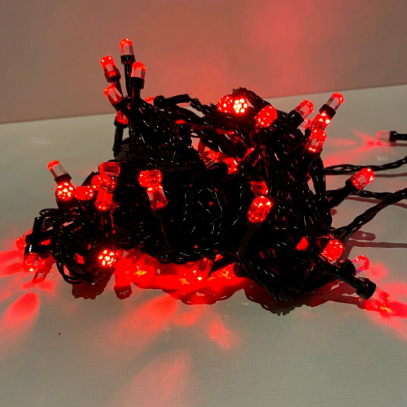 Pisca Pisca Cordão Com 100 Lâmpadas Super Led Formato Grão 10 Metros Fio Preto