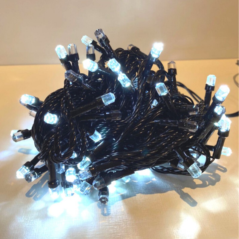 Pisca Pisca Cordão Com 100 Lâmpadas Super Led Formato Grão 10 Metros Fio Preto