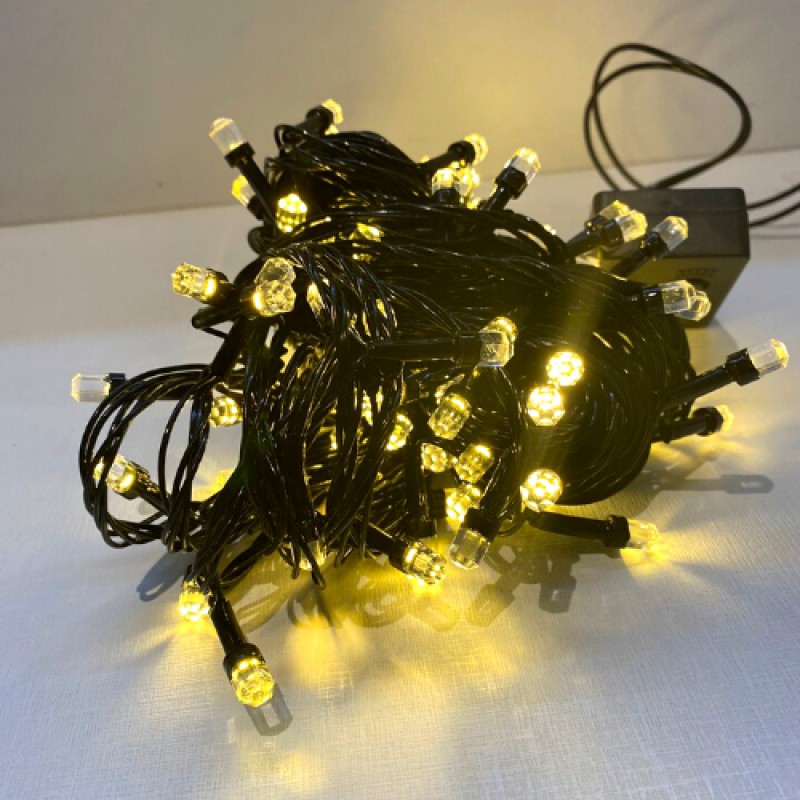 Pisca Pisca Cordão Com 100 Lâmpadas Super Led Formato Grão 10 Metros Fio Preto