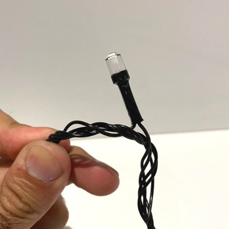 Pisca Pisca Cordão Com 100 Lâmpadas Super Led Formato Grão 10 Metros Fio Preto