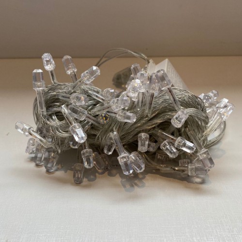 Cordão Com 100 Lampadas Super Led Pisca Pisca 10 Metros 8 Funções Fio Crystal