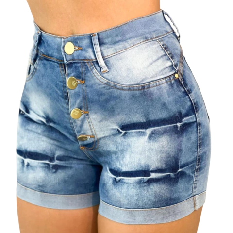 Short Jeans Feminino Bermuda Feminina Da Moda Short Claro Short Com Lycra Elastano