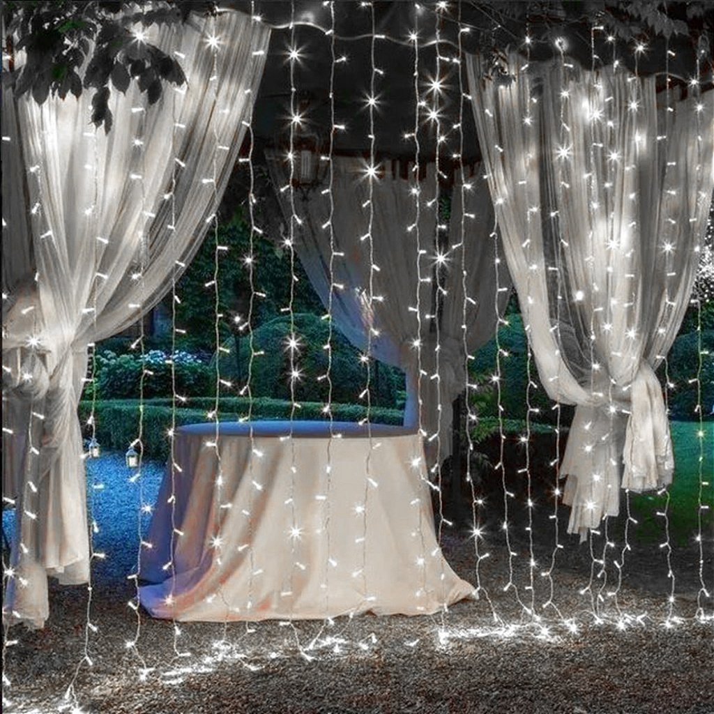 Pisca de LED Cortina 320L 3x3M 8 Modos 110v Decoração Natal