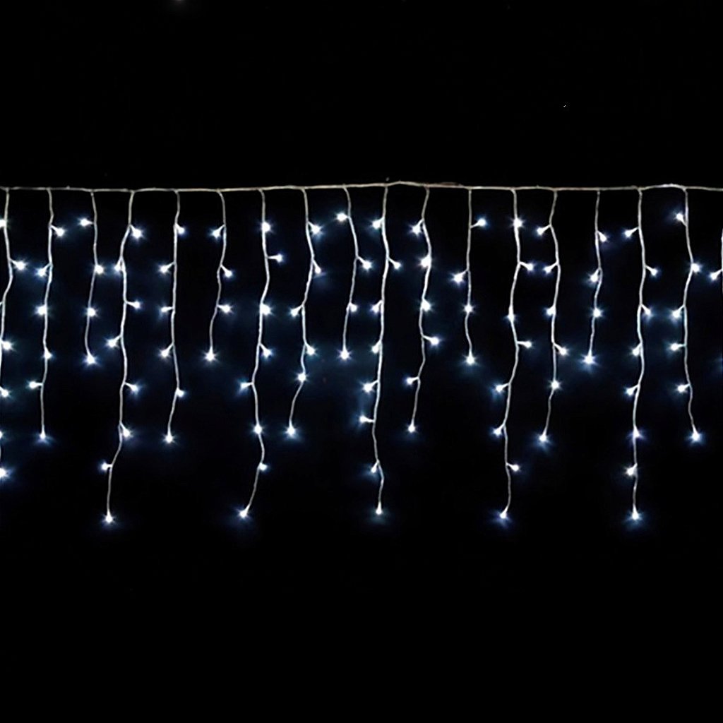 Pisca de LED Cascata 200L 5M X 70CM 8 Modos Tomada Natal Ano Novo Festas