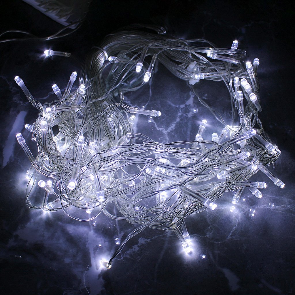 Pisca de LED Cascata 200L 5M X 70CM 8 Modos Tomada Natal Ano Novo Festas