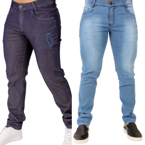 Kit 2 Calcas Masculinas Com Bolso Traseiro Look Casual