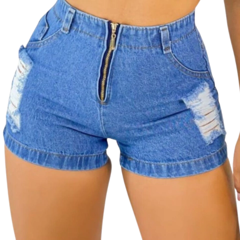 Kit 2 Shorts Curtos Com Ziper Dupla De Charme