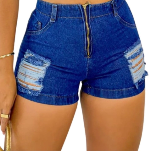 Kit 2 Shorts Curtos Com Ziper Dupla De Charme
