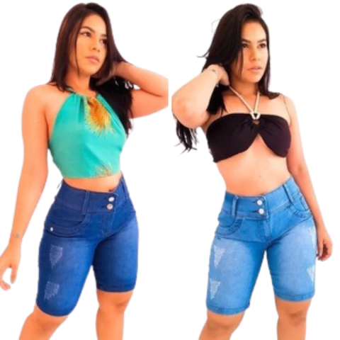 Kit 2 Shorts Feminino Cintura Alta Conjunto De Beleza
