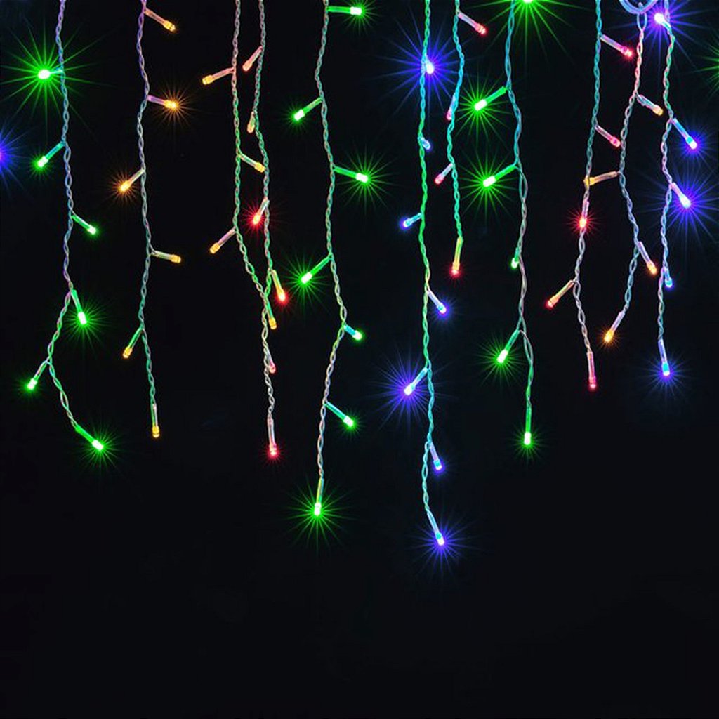 Pisca de LED Cascata 160L 4M X 70CM 8 Modos Tomada Natal Ano Novo Festas