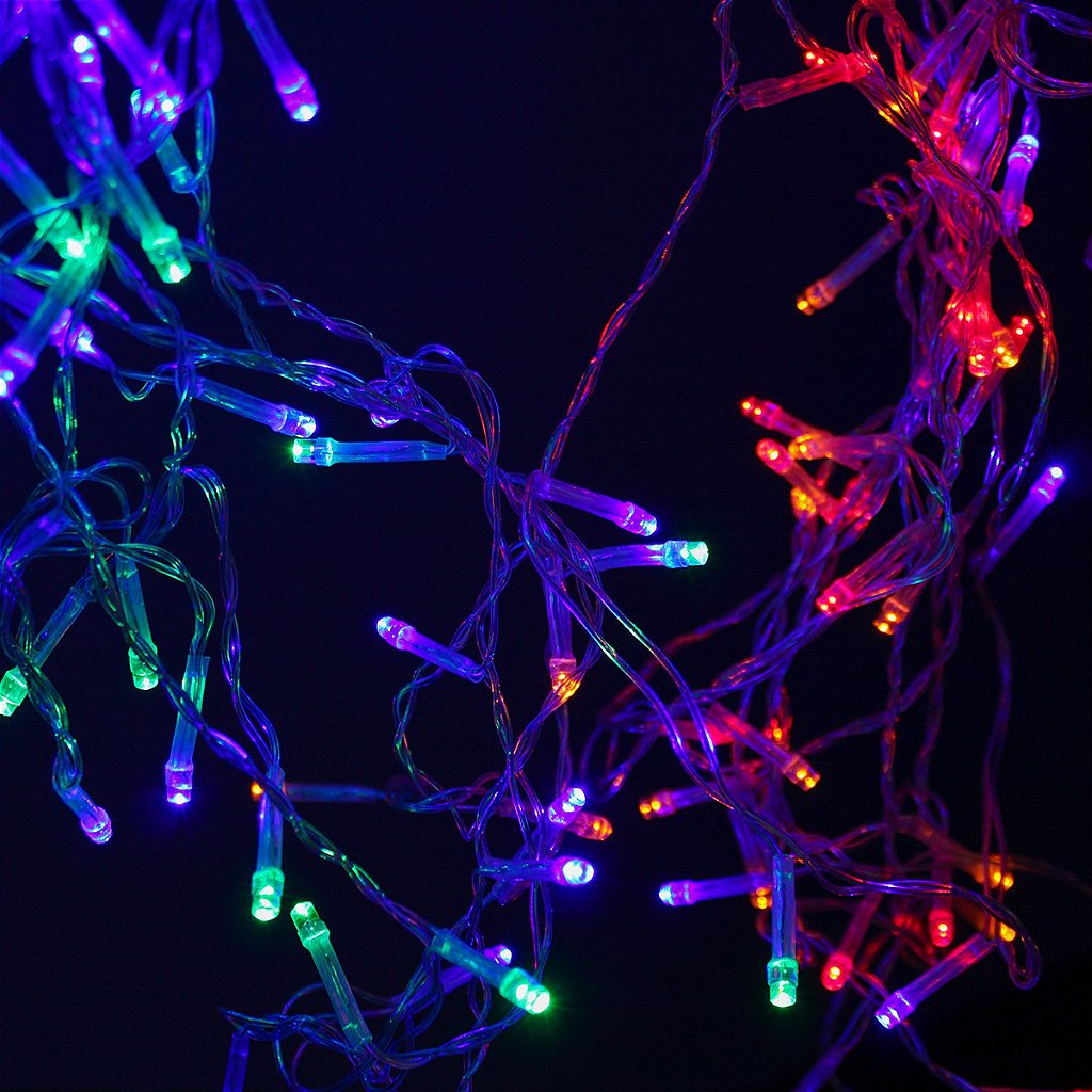 Pisca de LED Cascata 160L 4M X 70CM 8 Modos Tomada Natal Ano Novo Festas