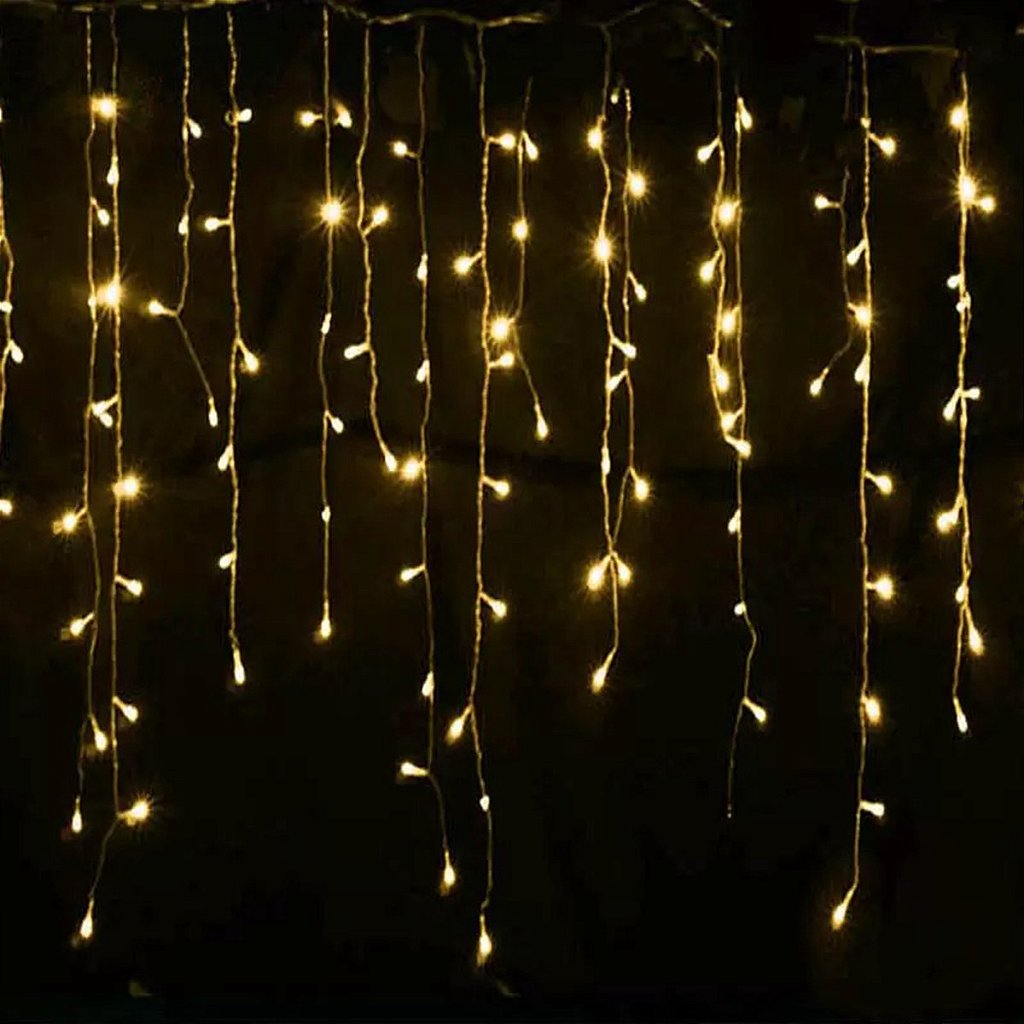 Pisca de LED Cascata 160L 4M X 70CM 8 Modos Tomada Natal Ano Novo Festas