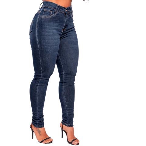 Calca Jeans Azul Feminina Lisa Basica