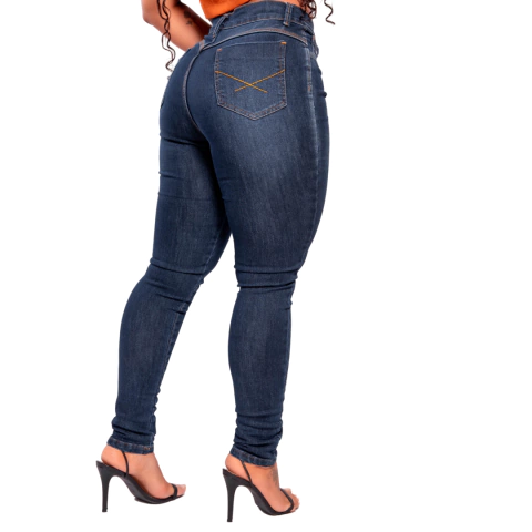 Calca Jeans Azul Feminina Lisa Basica