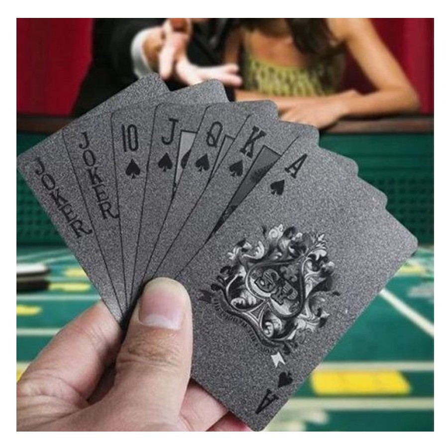 Baralho Preto Dollar Poker Cartas Jogos Prova D'água