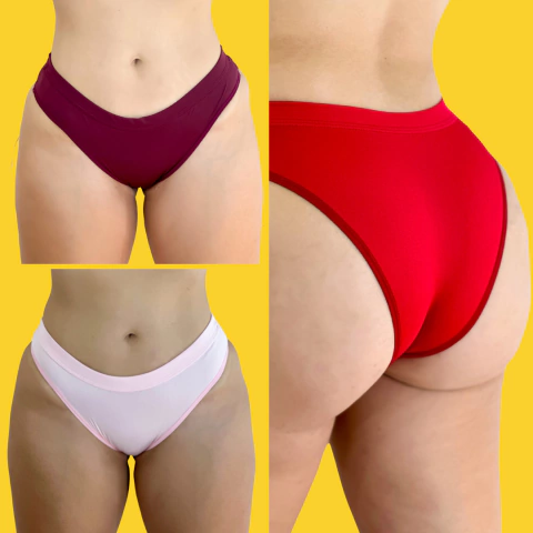 Kit 3 Calcinhas Femininas Varias Cores Uma Para Cada Dia