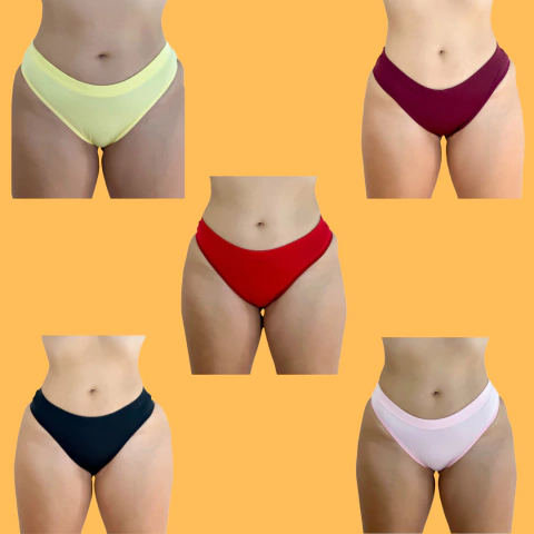 Kit 5 Calcinhas Femininas Varias Cores Um Arco Iris