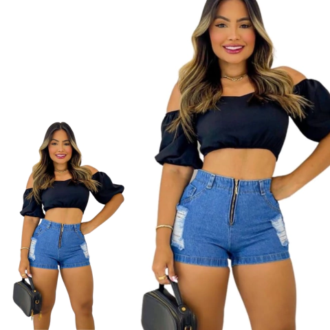 Short Jeans Moda Descomplicada Personalidade
