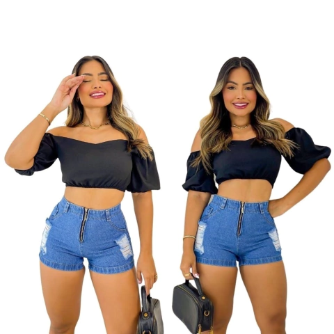 Short Jeans Moda Descomplicada Personalidade