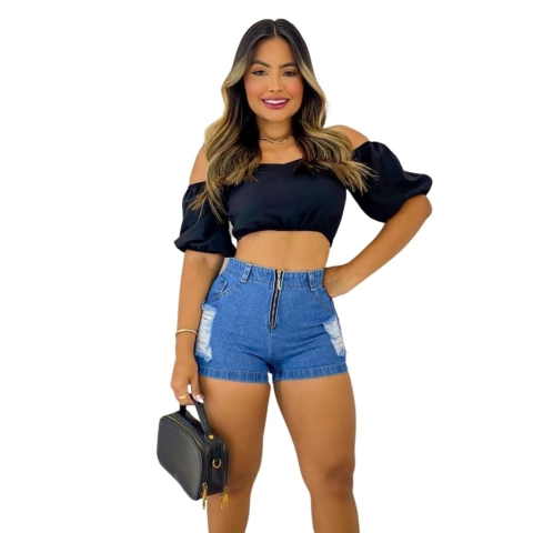 Short Jeans Moda Descomplicada Personalidade