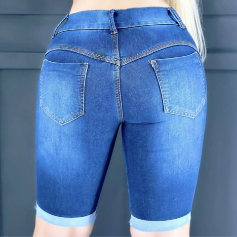 Bermuda Feminina Jeans Meia Coxa Lycra Conforto E Estilo