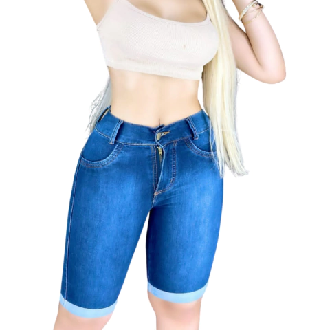 Bermuda Feminina Jeans Meia Coxa Lycra Conforto E Estilo