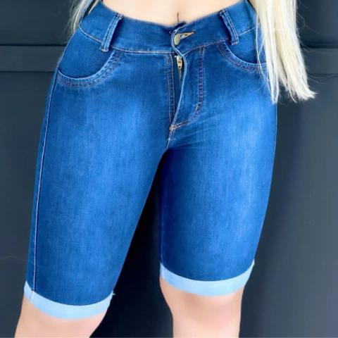 Bermuda Feminina Jeans Meia Coxa Lycra Conforto E Estilo