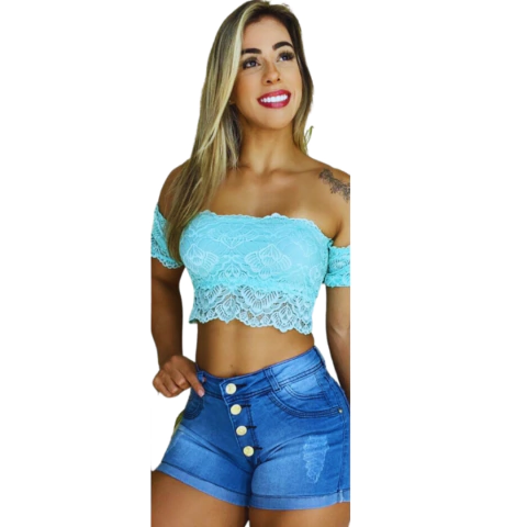 Short Feminino Jeans 4 Botoes Curto