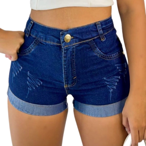 Short Jeans Feminino Detalhes De Ziper E Urbano